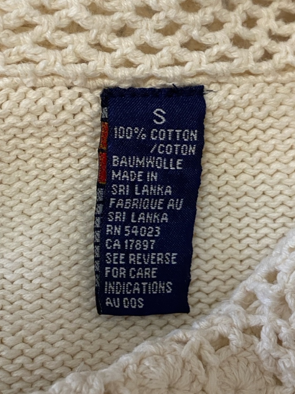 Vintage GAP Crochet Collar Cardigan Peter Pan Button Cottagecore Preppy Small - Picture 8 of 8